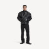Men's Shearling Zip-up Jacket in Black