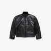 Men's Shearling Zip-up Jacket in Black