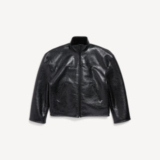 Men's Shearling Zip-up Jacket in Black