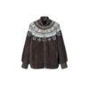 Mink Intarsia Chalet Bomber Jacket