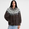 Mink Intarsia Chalet Bomber Jacket