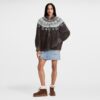 Mink Intarsia Chalet Bomber Jacket