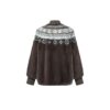 Mink Intarsia Chalet Bomber Jacket