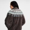 Mink Intarsia Chalet Bomber Jacket