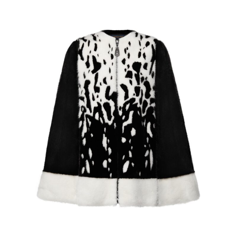 Modular Mink Cape With Intarsia
