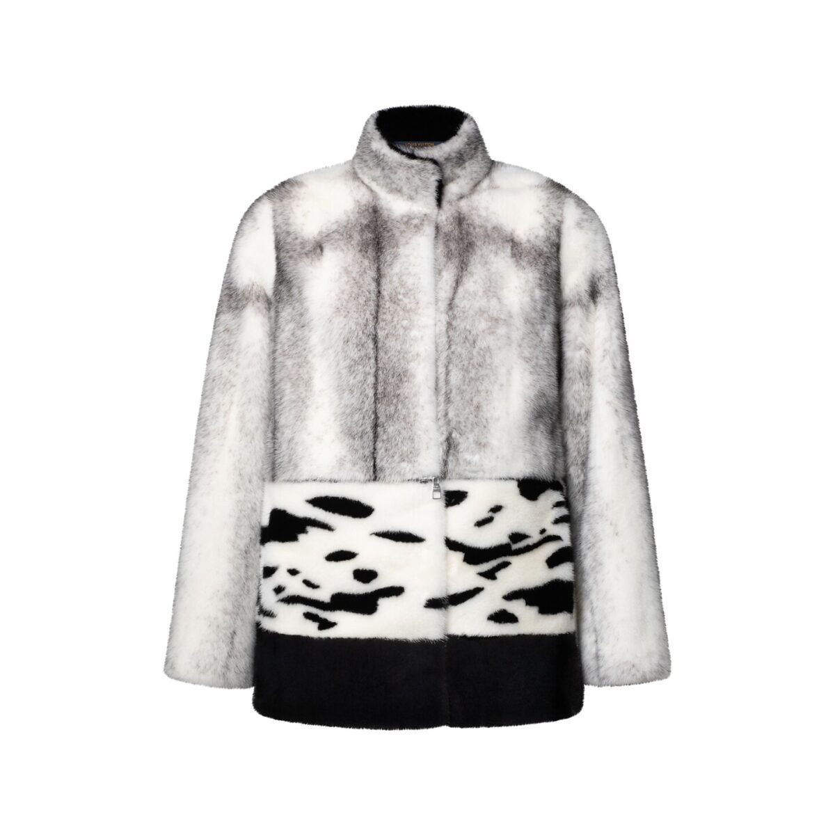Modular Mink Coat With Intarsia
