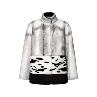Modular Mink Coat With Intarsia