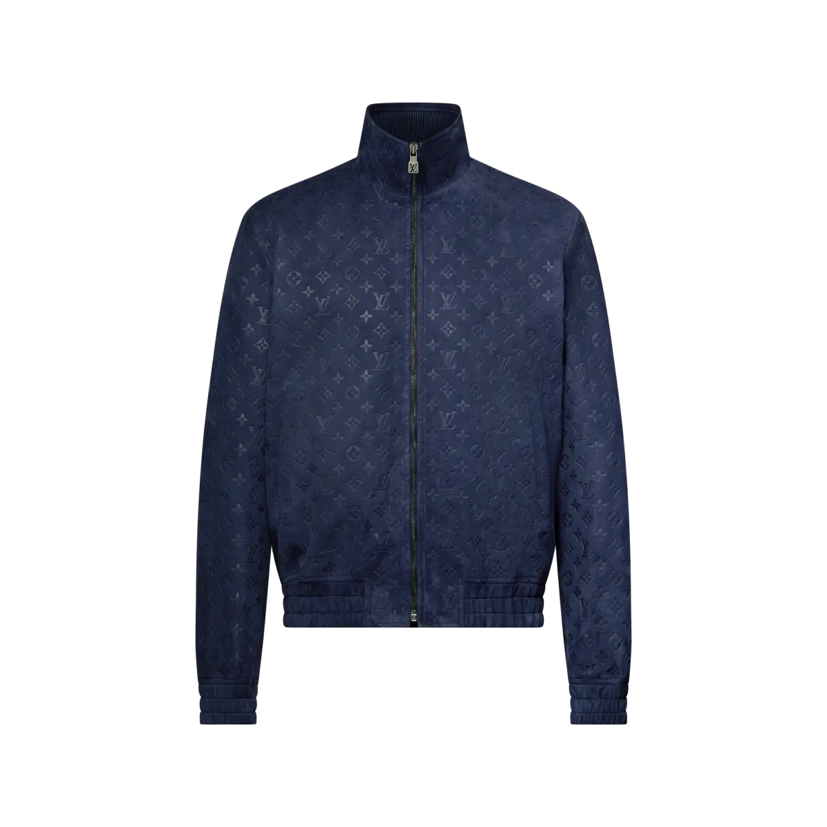 Monogram Debossed Leather Tracksuit Jacket