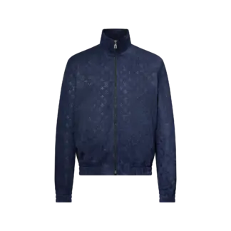 Monogram Debossed Leather Tracksuit Jacket