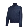 Monogram Debossed Leather Tracksuit Jacket