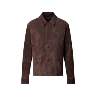 Monogram Embroidered Suede Overshirt