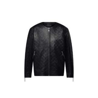 Monogram Leather Zipped Jacket