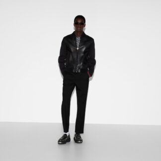 Nappa Leather And Knit Bomber Jacket