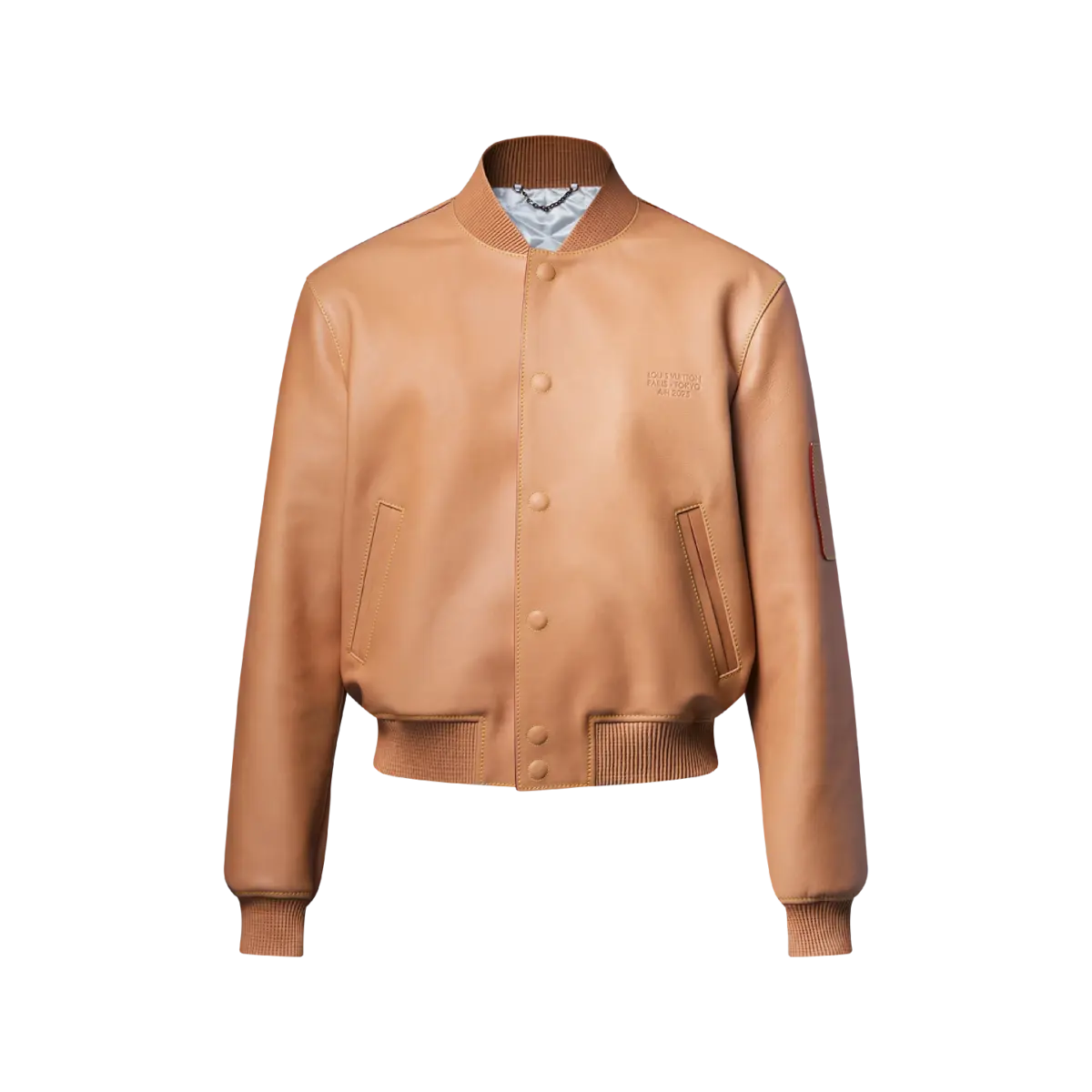 Natural Leather Varsity Blouson