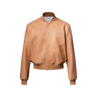 Natural Leather Varsity Blouson