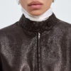 Papery Leather Blouson Ebony