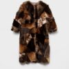 Patchwork Shearling Coat