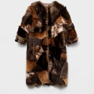Patchwork Shearling Coat