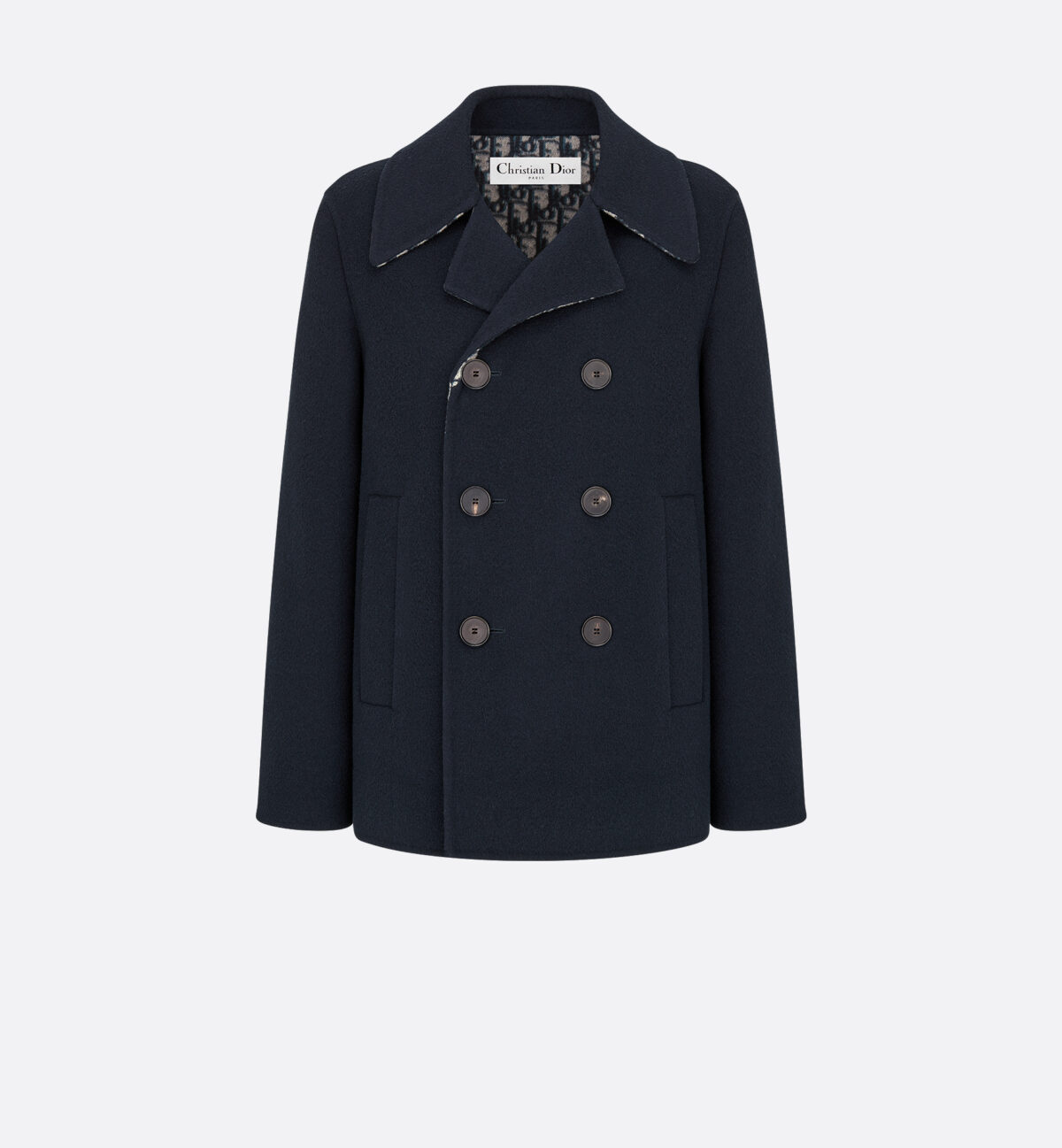 Peacoat Navy Blue Double-Sided Wool with Dior Oblique Interior