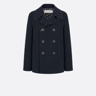 Peacoat Navy Blue Double-Sided Wool with Dior Oblique Interior