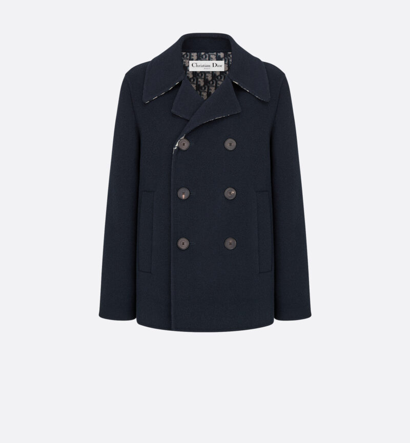 Peacoat Navy Blue Double-Sided Wool with Dior Oblique Interior