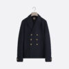 Peacoat with Gold-Tone Buttons Navy Blue Virgin Wool and Cashmere