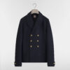 Peacoat with Gold-Tone Buttons Navy Blue Virgin Wool and Cashmere