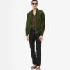 Perforated Cashmere Suede Bomber