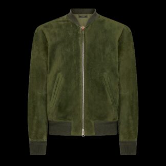 Perforated Cashmere Suede Bomber