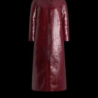 Printed Leather And Washed Duchesse Biker Coat