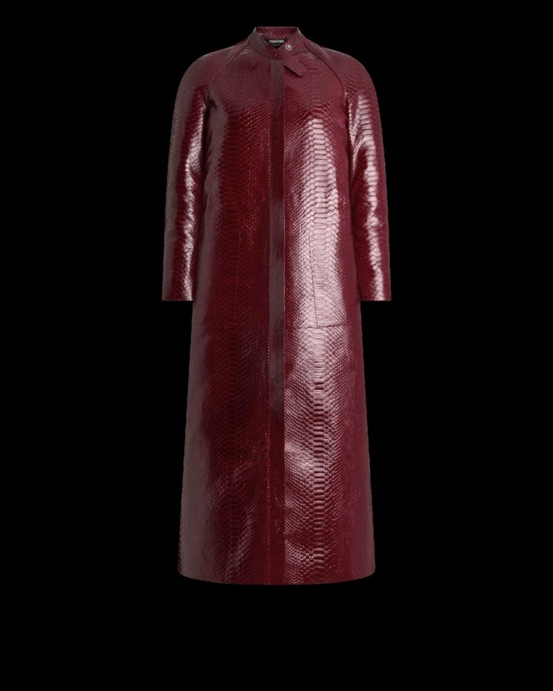 Printed Leather And Washed Duchesse Biker Coat