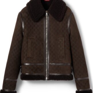 Printed Suede Shearling Jacket