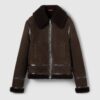 Printed Suede Shearling Jacket