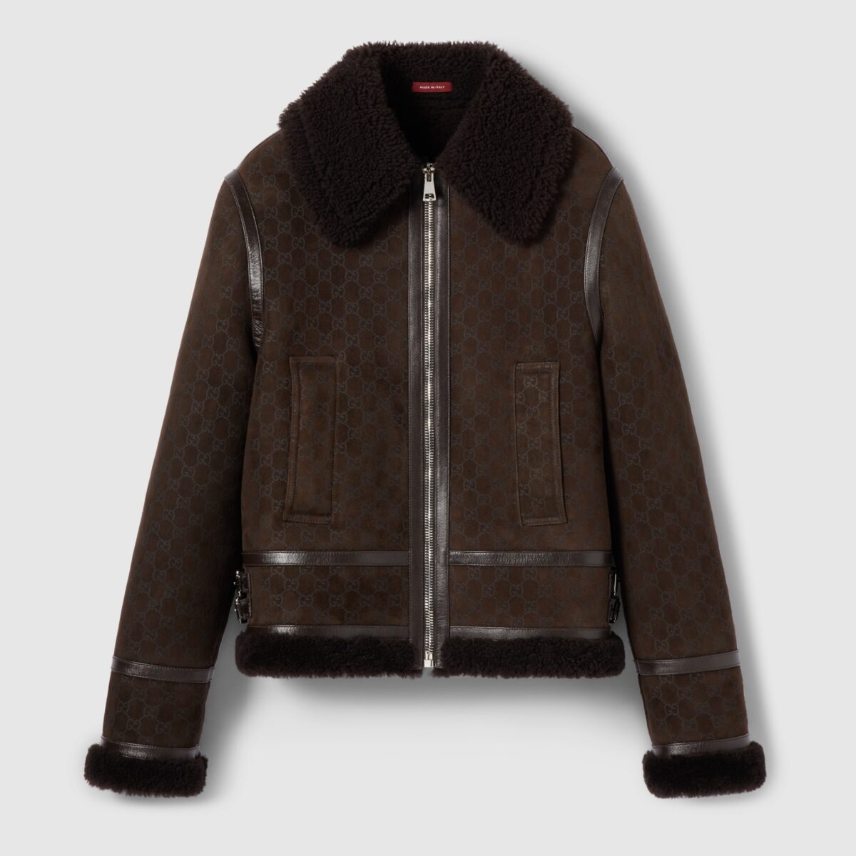 Printed Suede Shearling Jacket