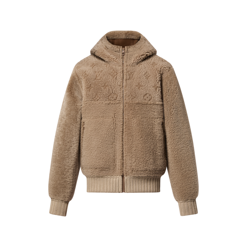 Reversible Hooded Shearling Blouson