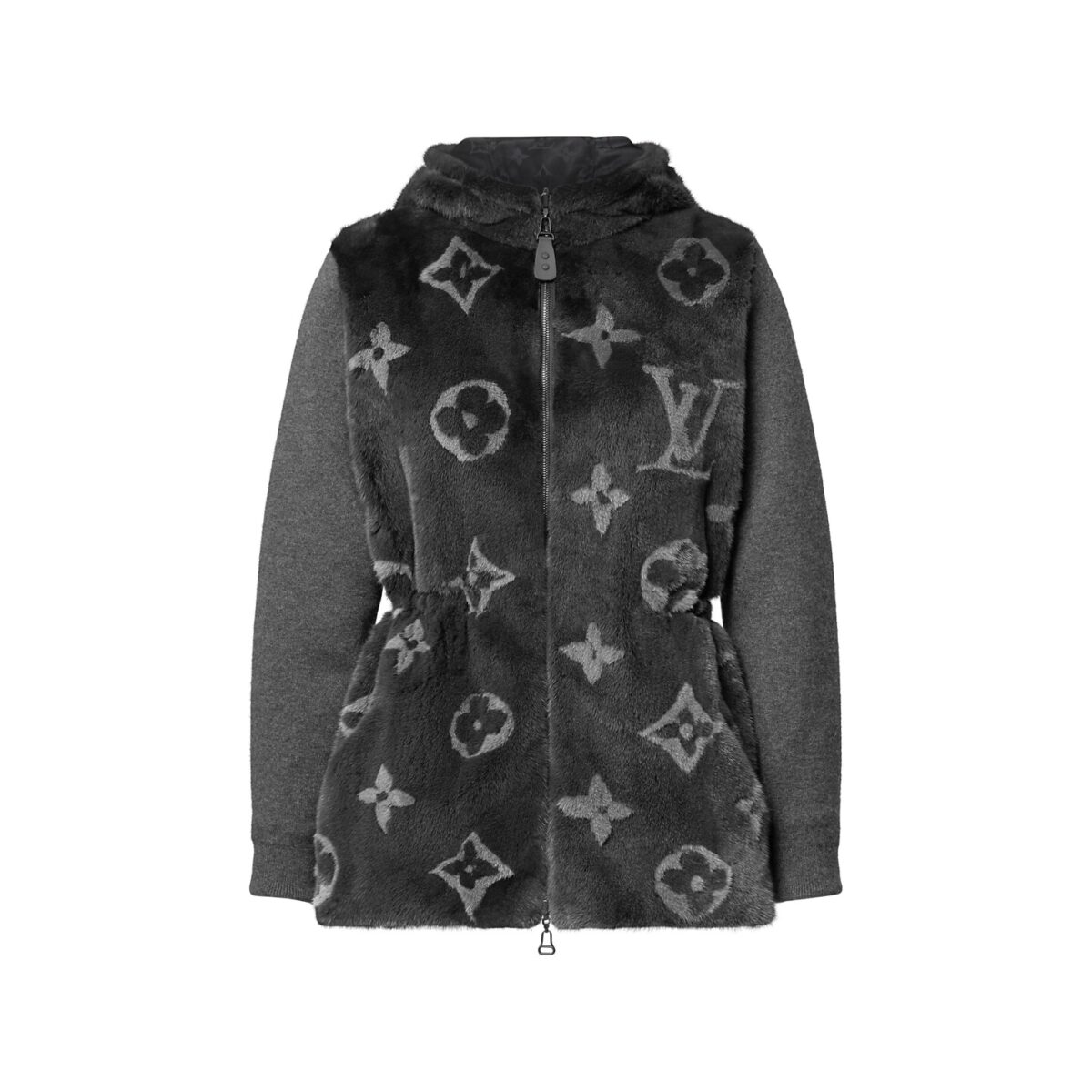 Reversible Knit Mink Hooded Jacket