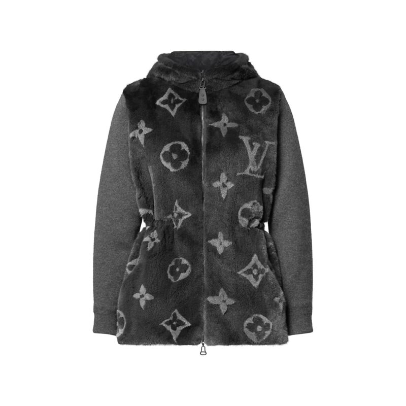 Reversible Knit Mink Hooded Jacket