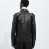 Rubbery Leather Biker Jacket Double Black