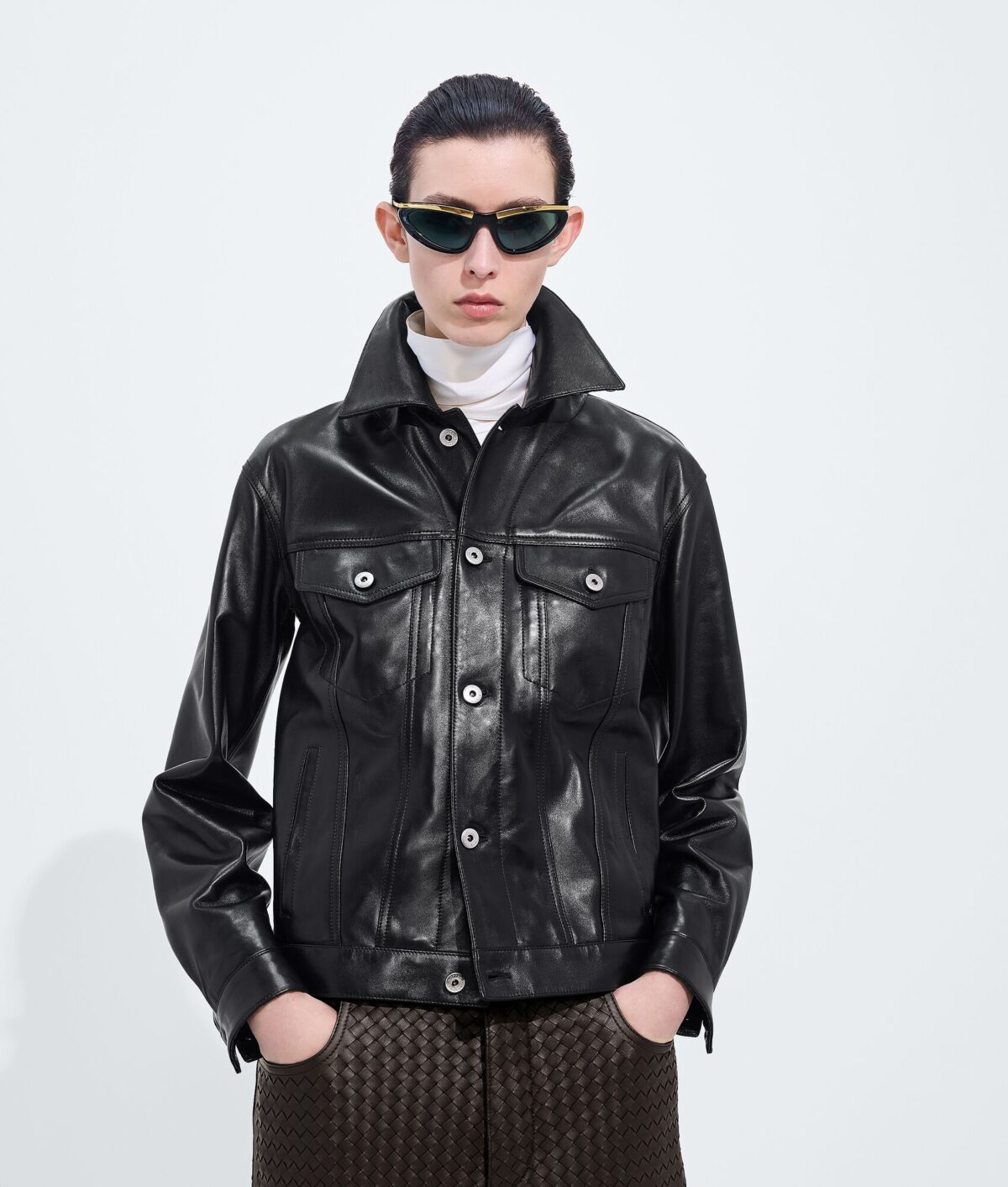 Semi Shiny Leather Jacket