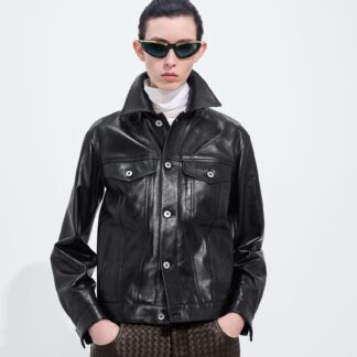 Semi Shiny Leather Jacket