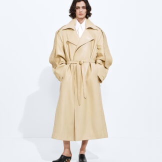 Semi Shiny Leather Trench