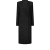 Sequined Wool Blend Crepe Double Breasted Coat