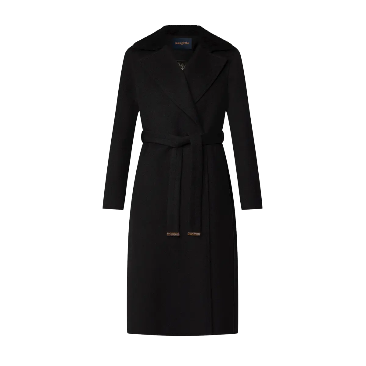 Shearling Collar Wrap Coat