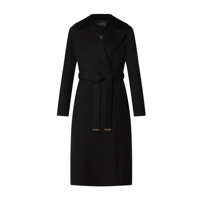 Shearling Collar Wrap Coat