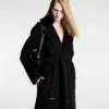 Shearling Collar Wrap Coat