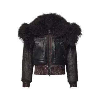 Shearling Insert Leather Jacket