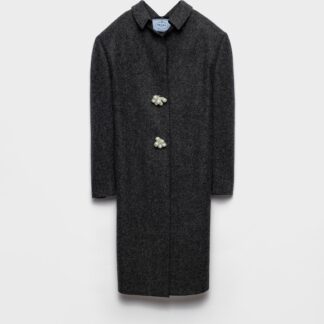 Shetland Wool Coat With Jewel Buttons