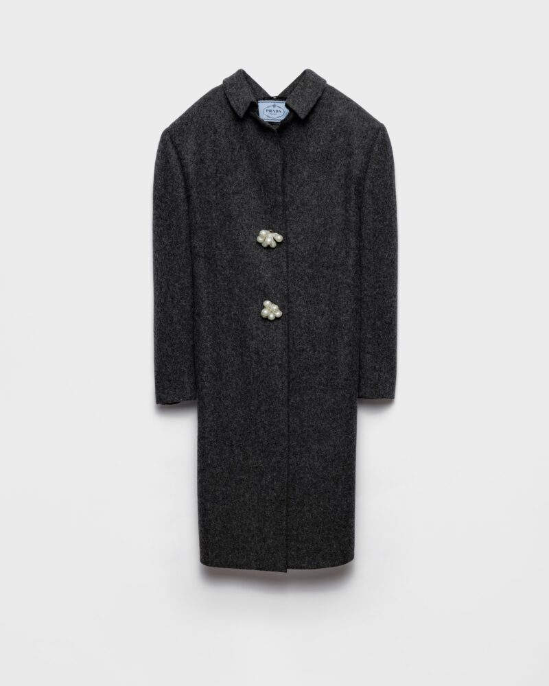 Shetland Wool Coat With Jewel Buttons