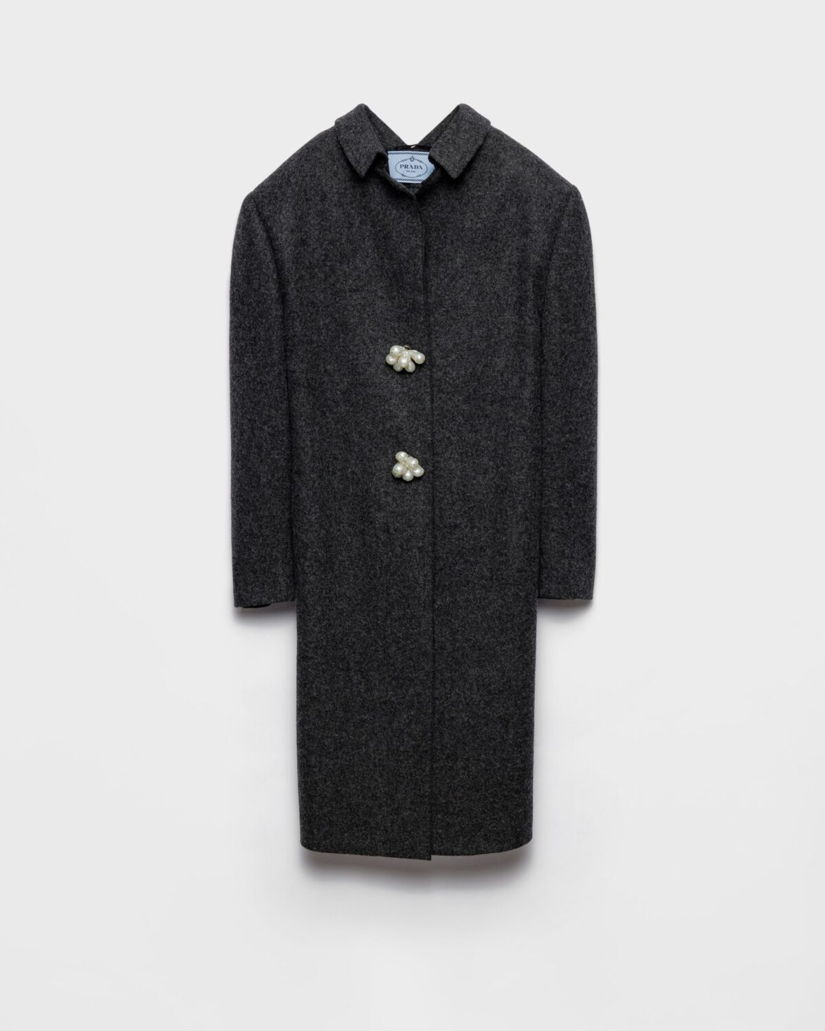 Shetland Wool Coat With Jewel Buttons