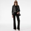 Shiny Plonge Leather Biker Jacket